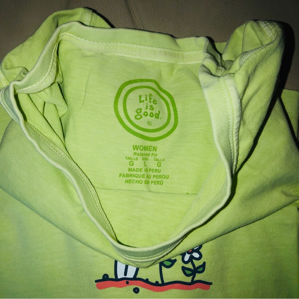 Life Is Good Lime Green Short Sleeve Tee - Picture 2 of 2